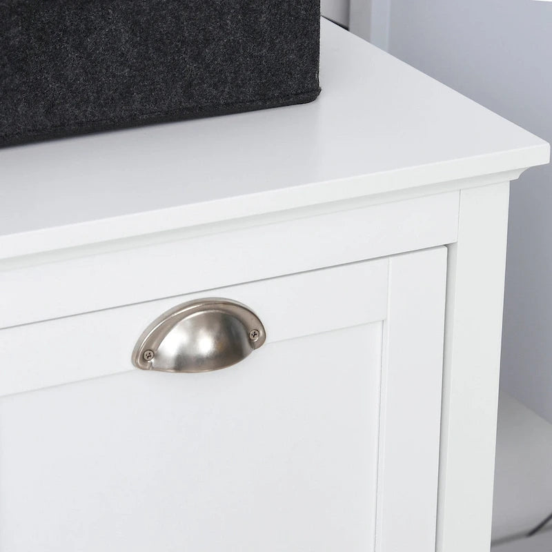 Meuble de salle de bain moderne avec trieur de linge inclinable