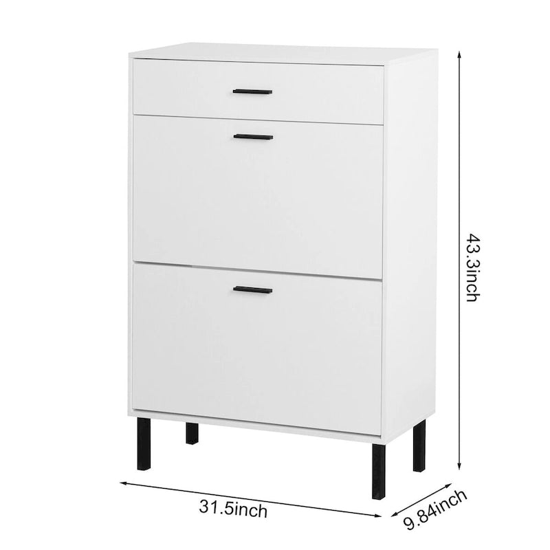 Meuble à chaussures autoportant avec tiroirs - 80 cm (L) x 25 cm (P) x 110 cm (H)