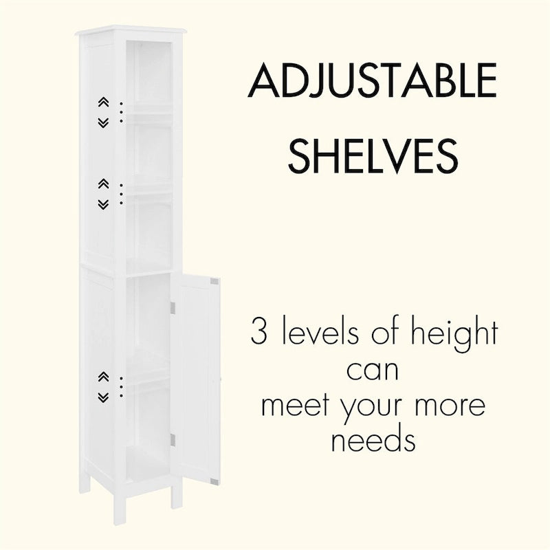 Armoire haute de salle de bain de 170 cm, armoire autoportante à 1 porte