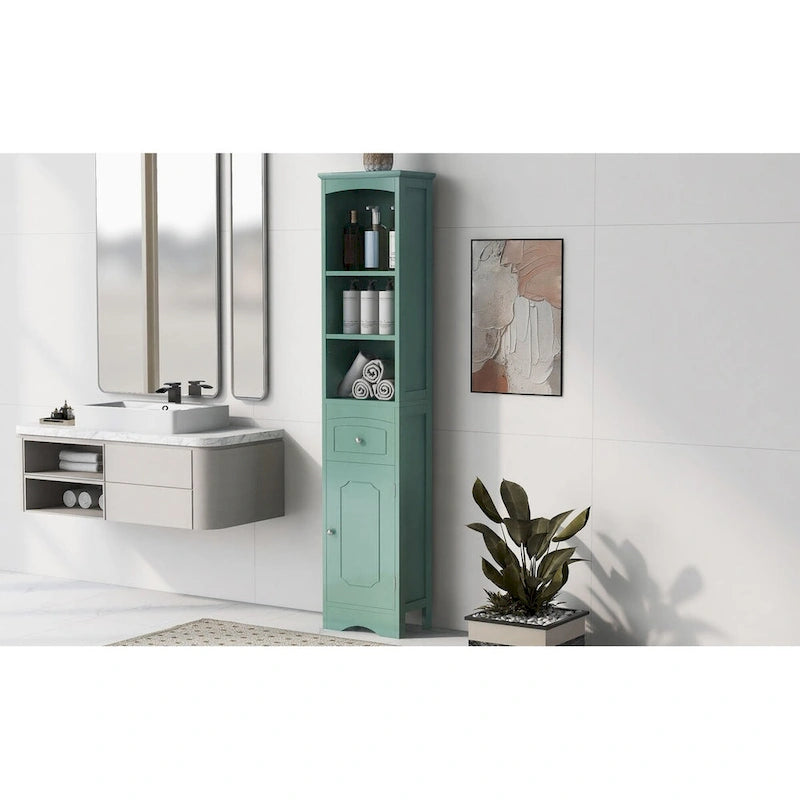 Meuble de salle de bain haut, armoire de rangement autoportante avec tiroir - 34 cm * 23 cm * 170 cm