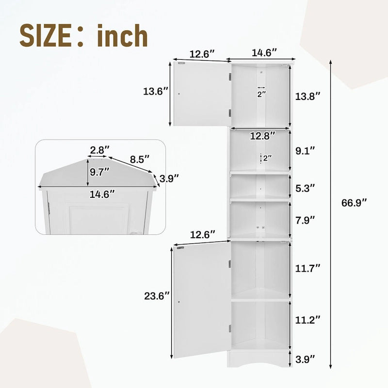 Meuble de Rangement Haut de Salle de Bain avec Deux Portes et Étagères Réglables