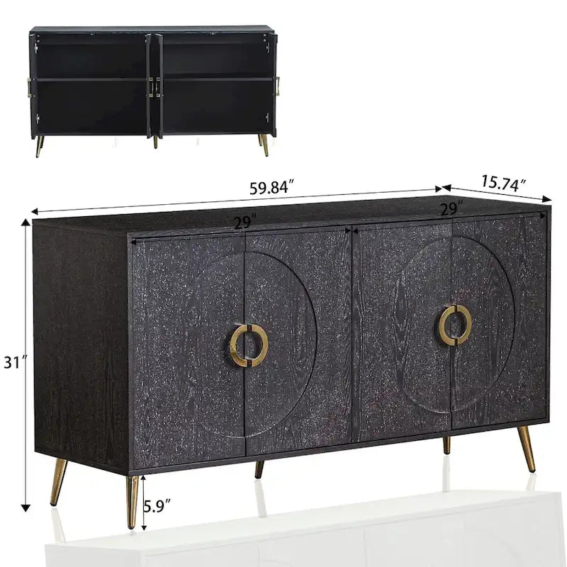 Buffet commode à 4 portes en bois 59,84 W - S.O.