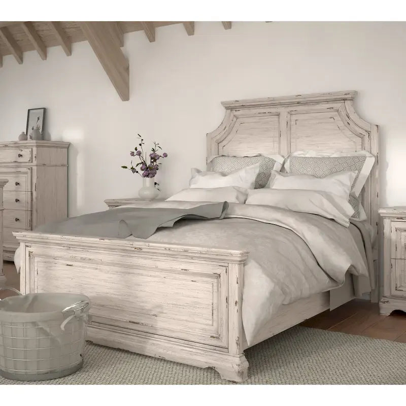 Ensemble de chambre à coucher Palisade 5 pièces blanc antique