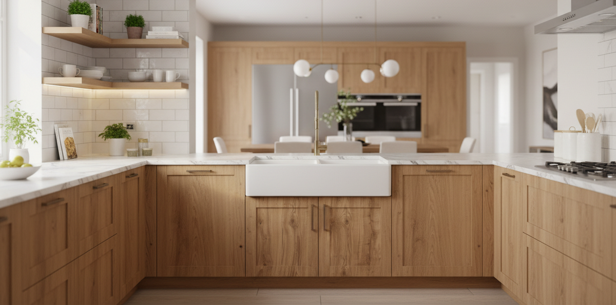 Oak Sink Base Cabinet Homepage Banner